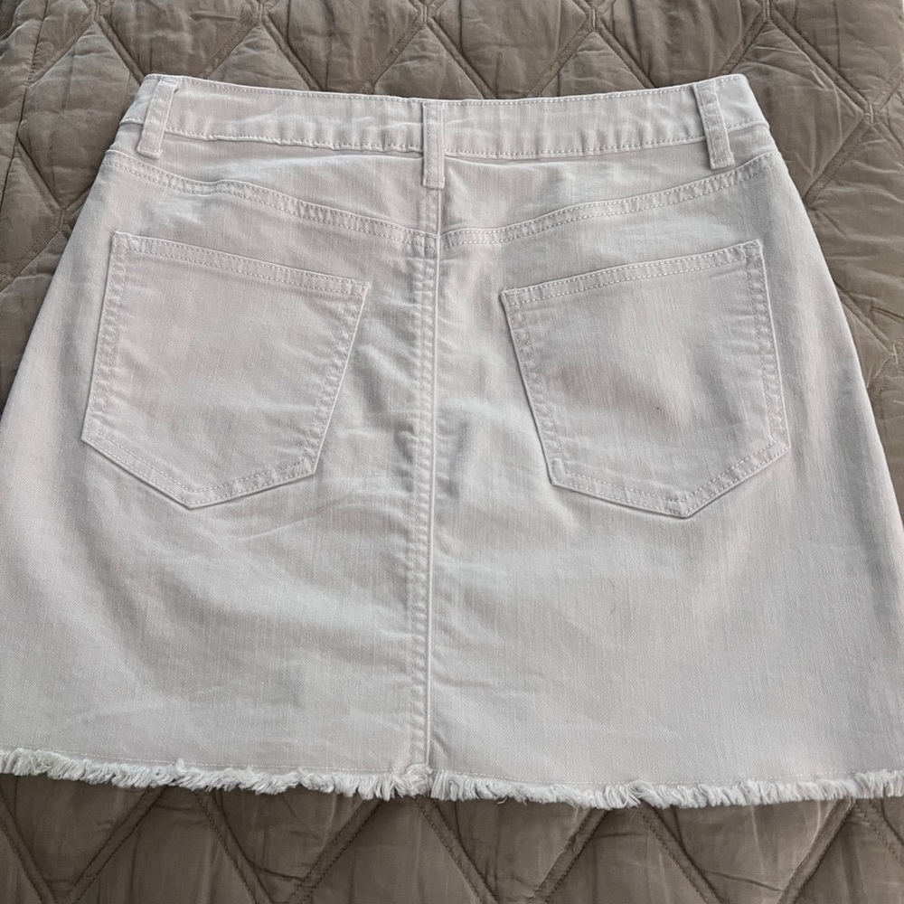 Altar’d State White denim embroidered skirt - Picture 2 of 3